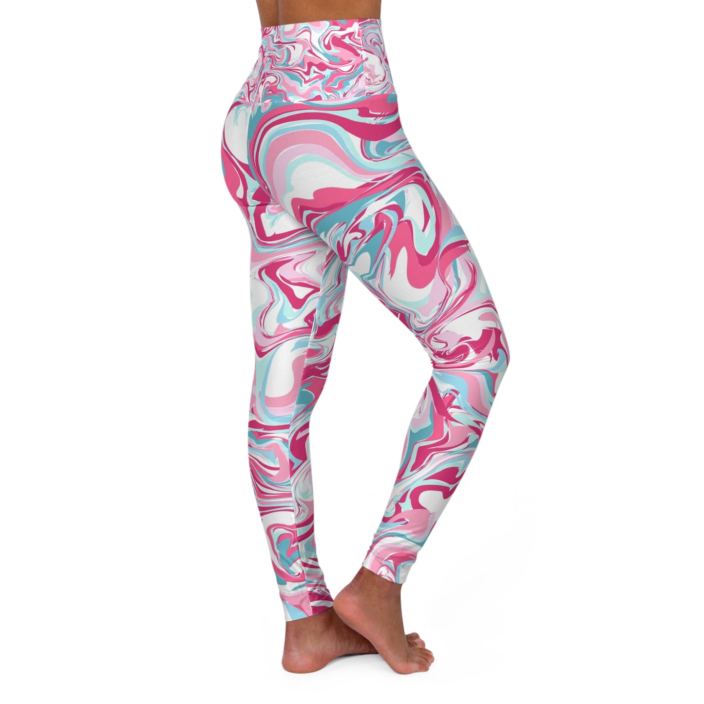 Colorful Marble High Waisted Yoga Leggings - Comfortable & Stylish Activewear for Fitness Enthusiasts