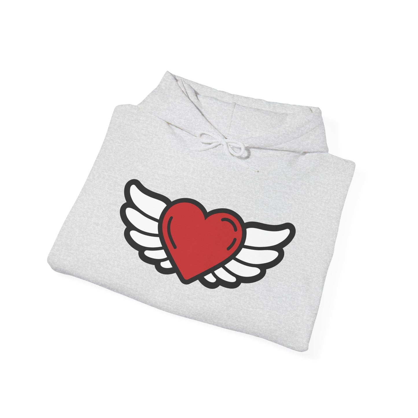 Angel Wings Heart Hoodie - Unisex Heavy Blend™ Sweatshirt for Love & Comfort