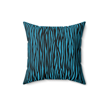 Blue Zebra Print Throw Pillow - Modern Home Decor
