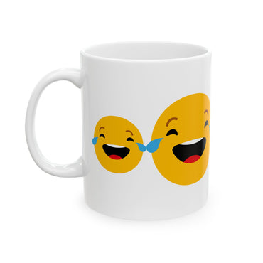 Smiley Face Ceramic Mug - Fun & Whimsical 11oz/15oz Coffee Cup for Gifts