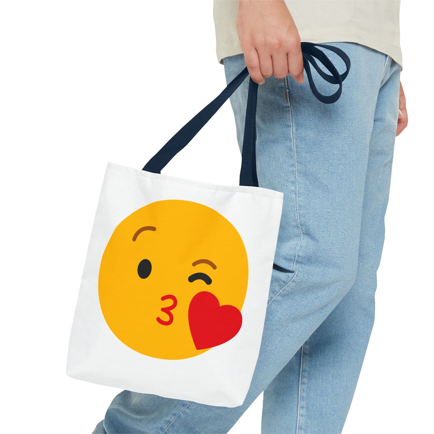 Emoji Kiss Tote Bag, Cute Gift for Friends, Love & Friendship, Reusable Shopping, Fun Casual Bag, Holiday Gifts