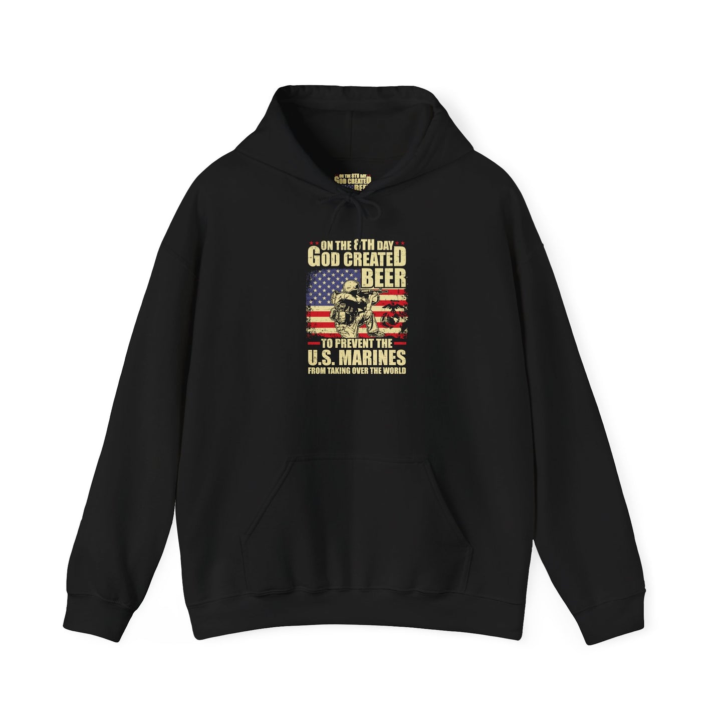 God Created Beer Hoodie, Marine Sweatshirt - Funny Drinking Gift, Unisex Pullover, Alcohol Lover, Birthday Present, Cool