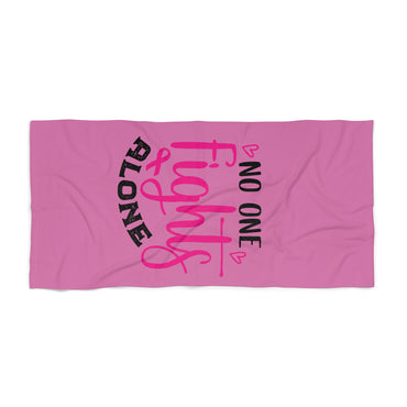Inspirational Beach Towel - No One Fights Alone - Motivational Gifts for Survivors, Ideal for Pool Parties, Summer Gifts, Encouragement