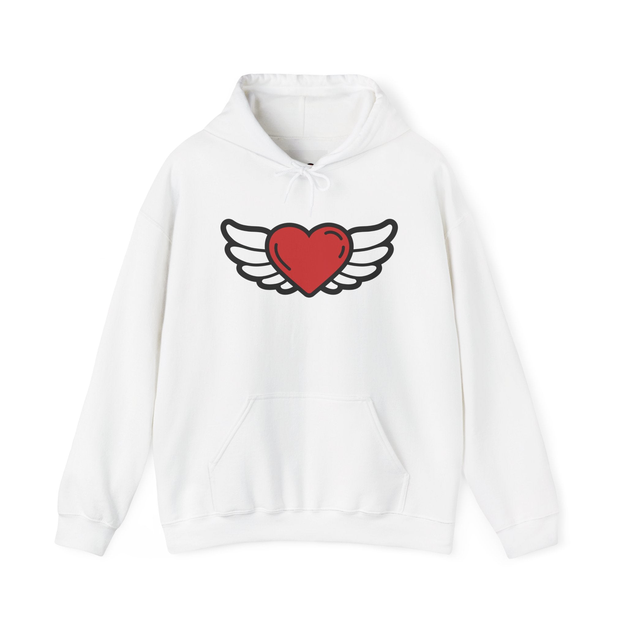 Angel Wings Heart Hoodie - Unisex Heavy Blend™ Sweatshirt for Love & Comfort
