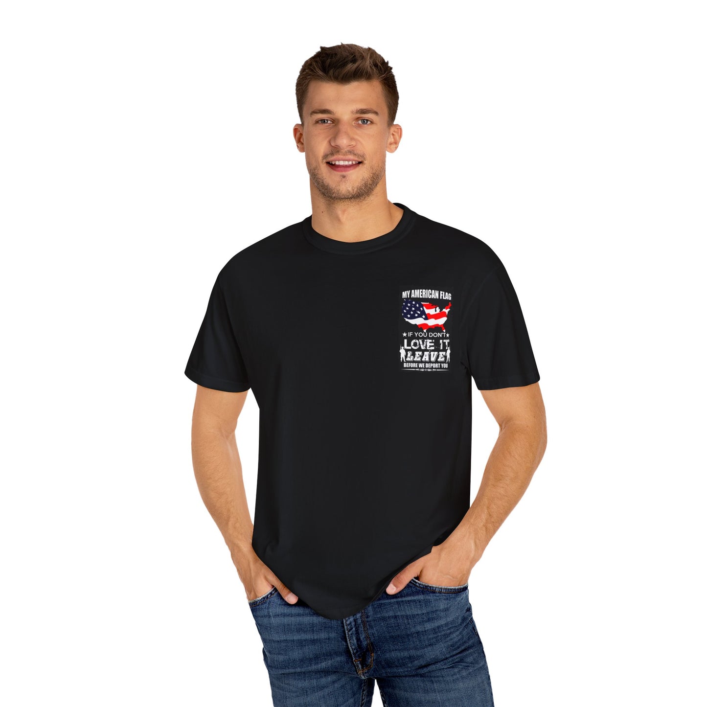 American Flag T-shirt, Patriotic Tee for July 4th, Veterans Support Shirt, Independence Day Top, USA Flag Apparel