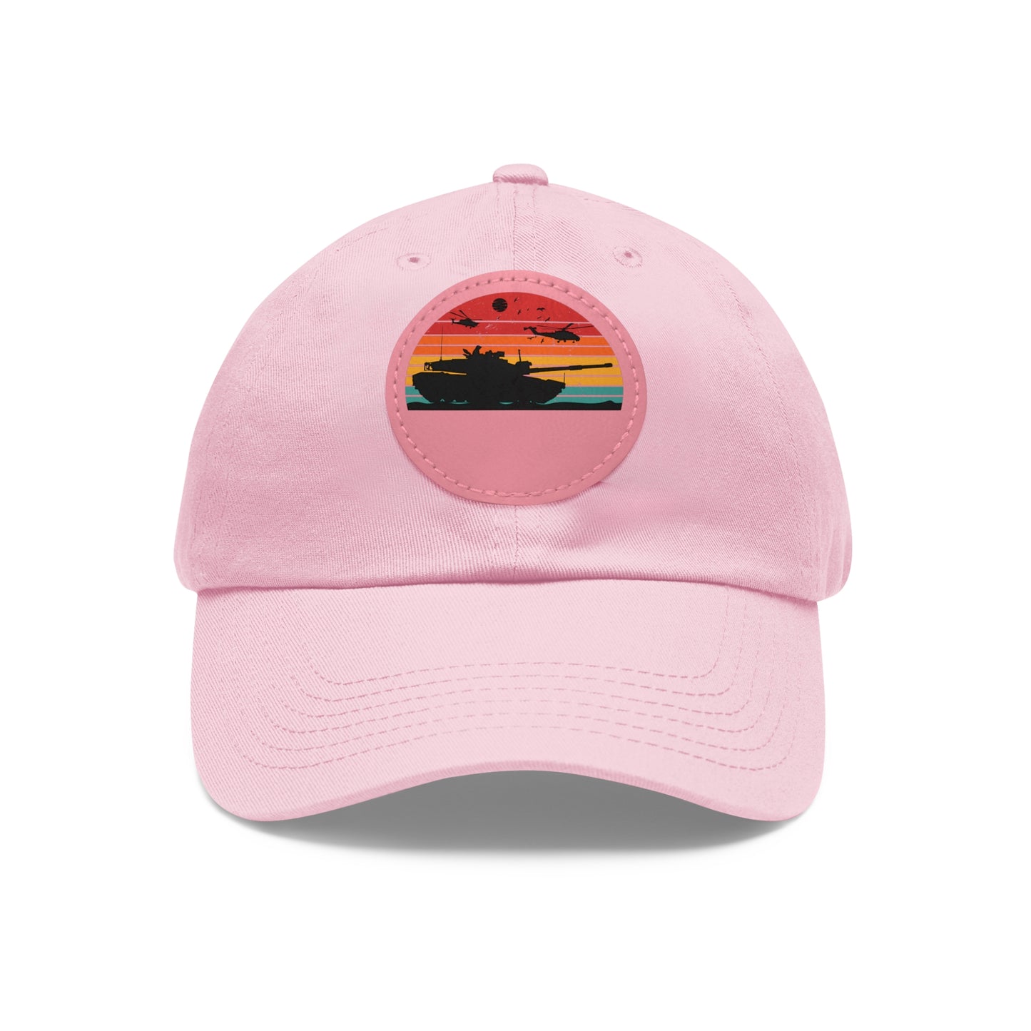 Retro Sunset Dad Hat with Leather Patch