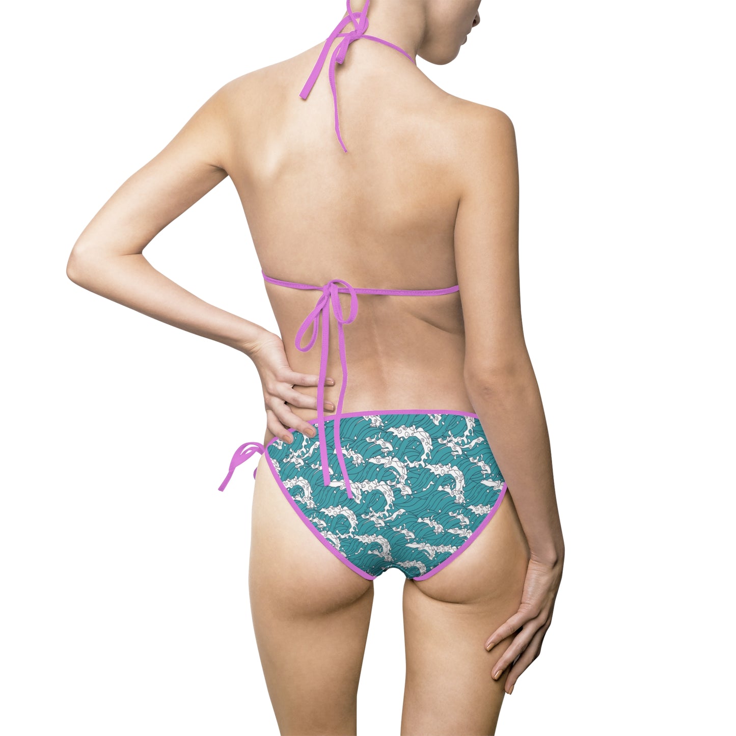 Women's Tropical Wave Bikini Swimsuit - Stylish Beachwear for Summer Fun