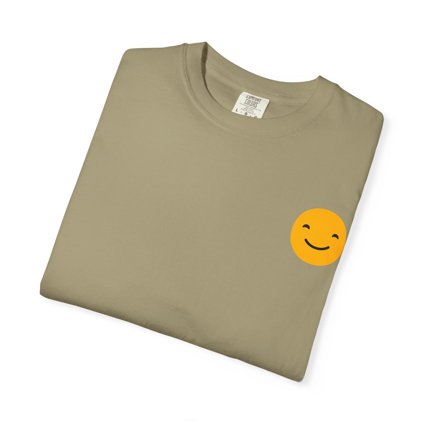 Happy Face Garment-Dyed T-shirt for Positive Vibes