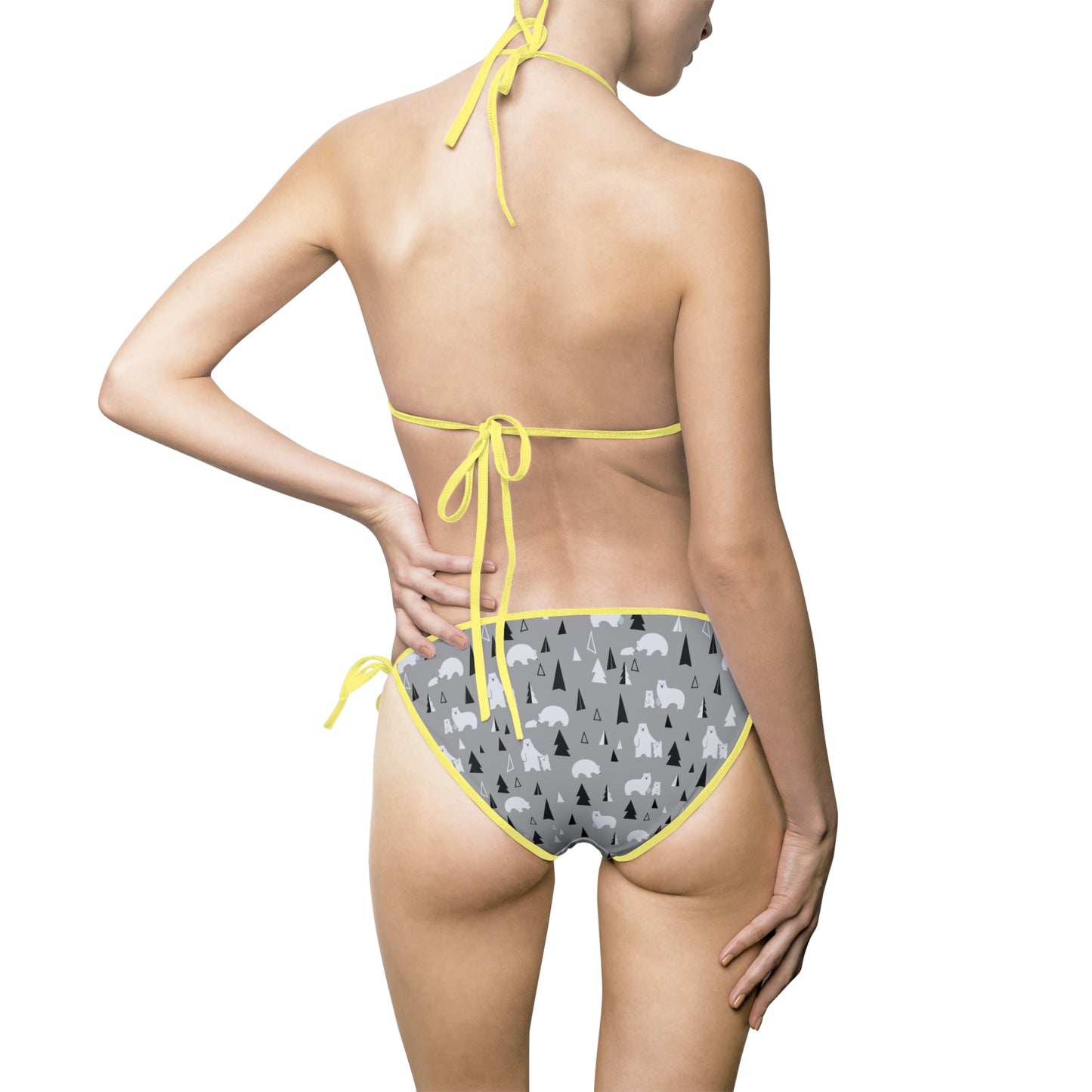Stylish Gray Triangle Bikini Swimsuit for Women - Perfect for Beach Days & Pool Parties
