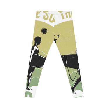 Surf-Inspired Leggings, Beach Style Activewear, Women's Yoga Pants, Summer Leggings, Ocean Print Tights