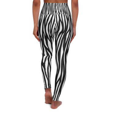 Zebra Print High Waisted Yoga Leggings - Stylish Activewear for Fitness Enthusiasts