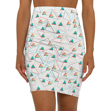 Geometric Print Women's Mid-Waist Pencil Skirt - Stylish & Versatile Fashion