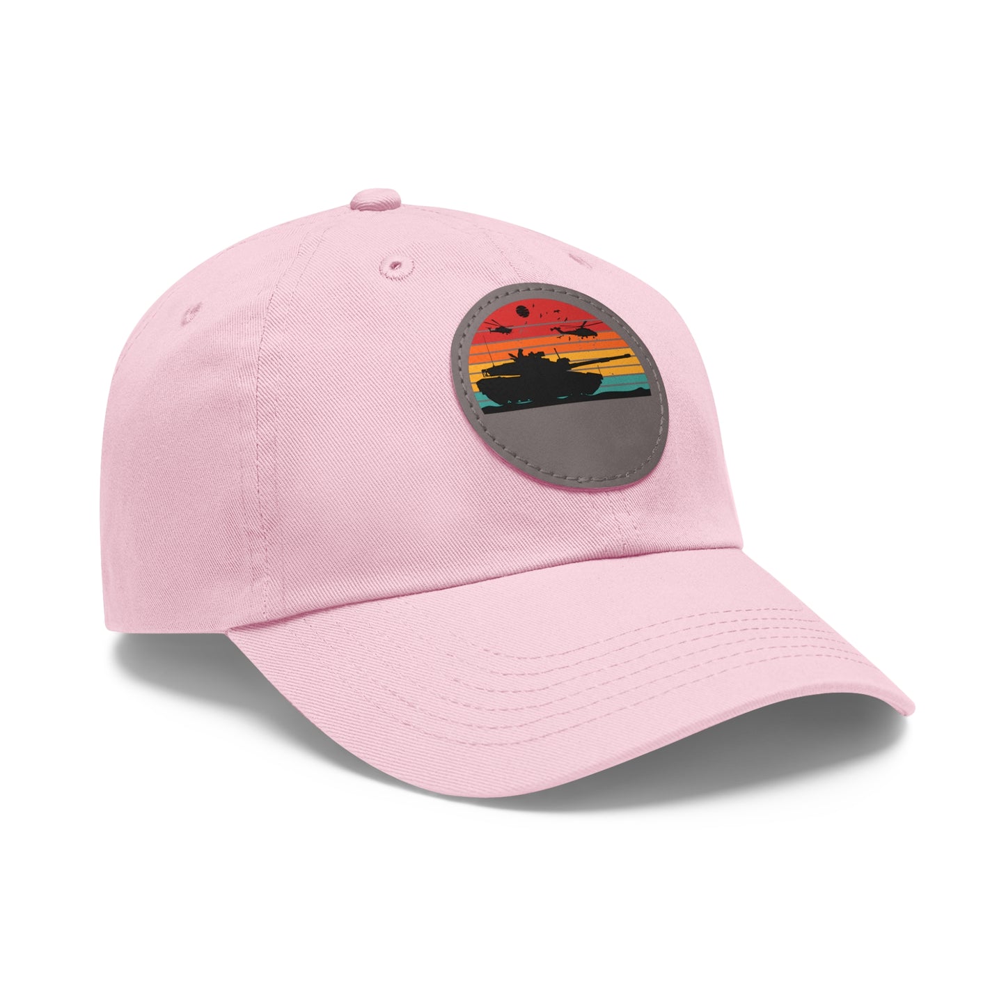 Retro Sunset Dad Hat with Leather Patch