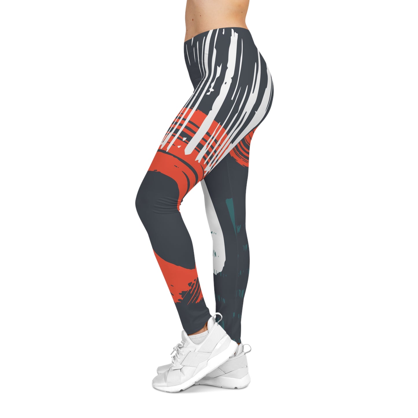 Abstract Patterned Women's Casual Leggings - Comfortable & Stylish Athletic Wear