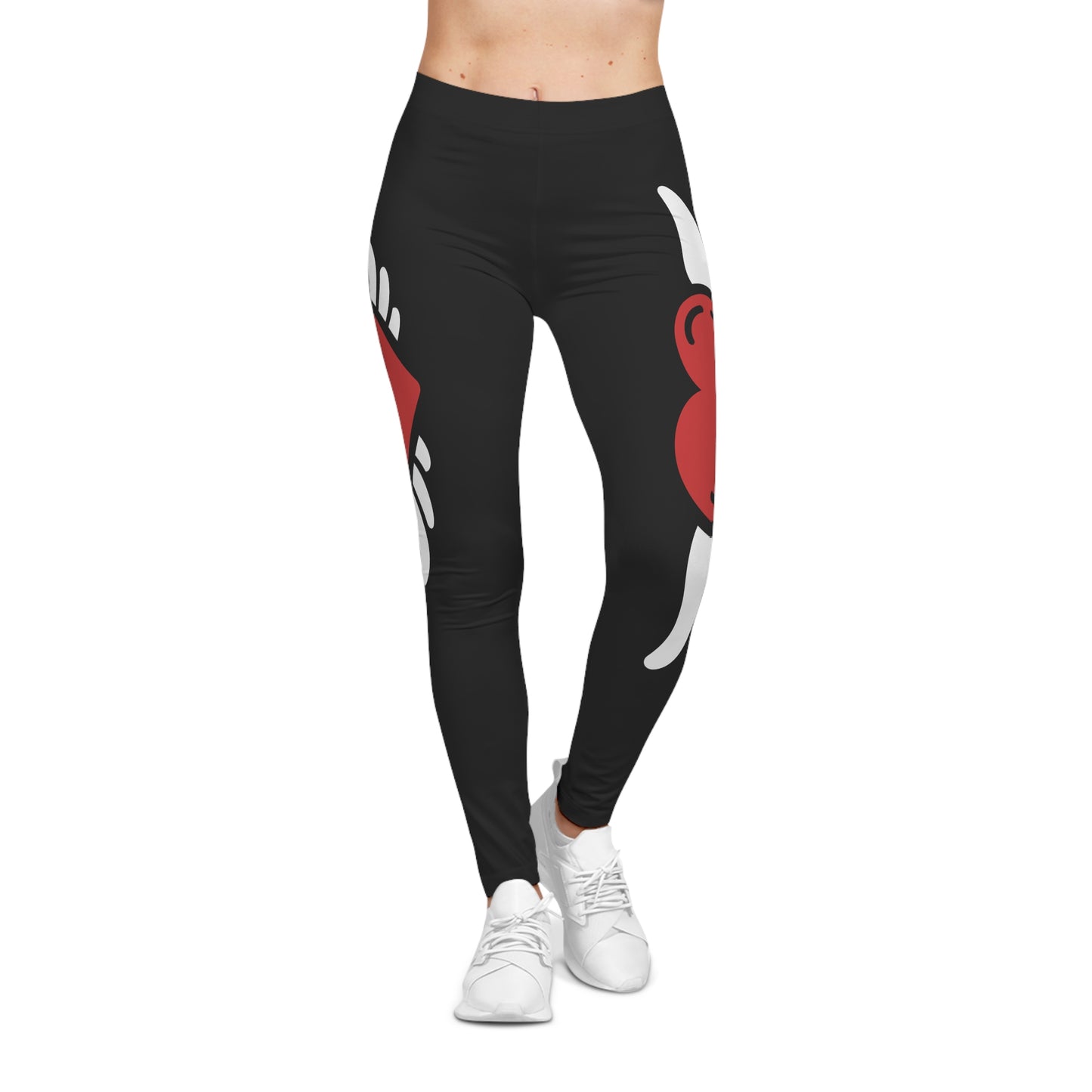 Stylish Women's Casual Leggings with Heart & Wing Design