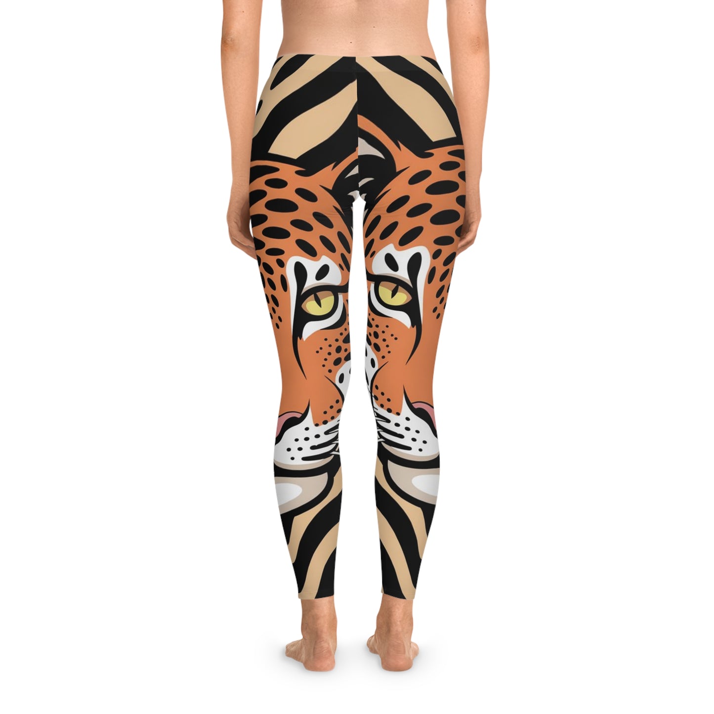 Leopard Print Stretchy Leggings, Safari Activewear, Yoga Pants, Animal Print Tights, Jungle Leggings