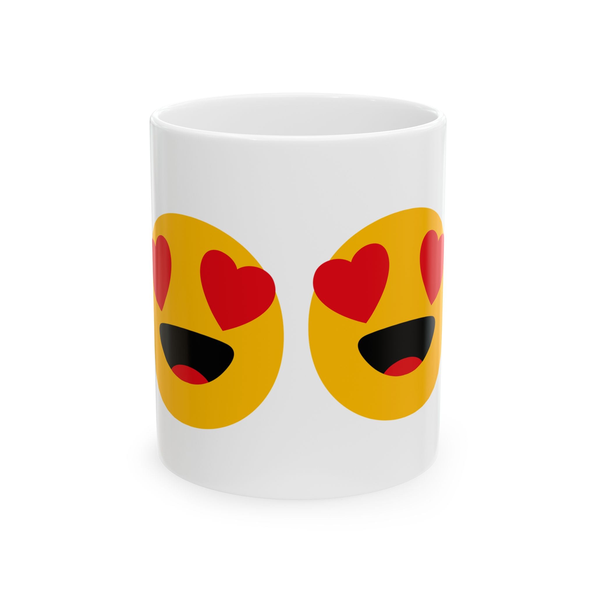 Cute Love Emoji Ceramic Mug - Perfect Gift for Valentine's Day, Coffee Lovers, or Romantic Occasions