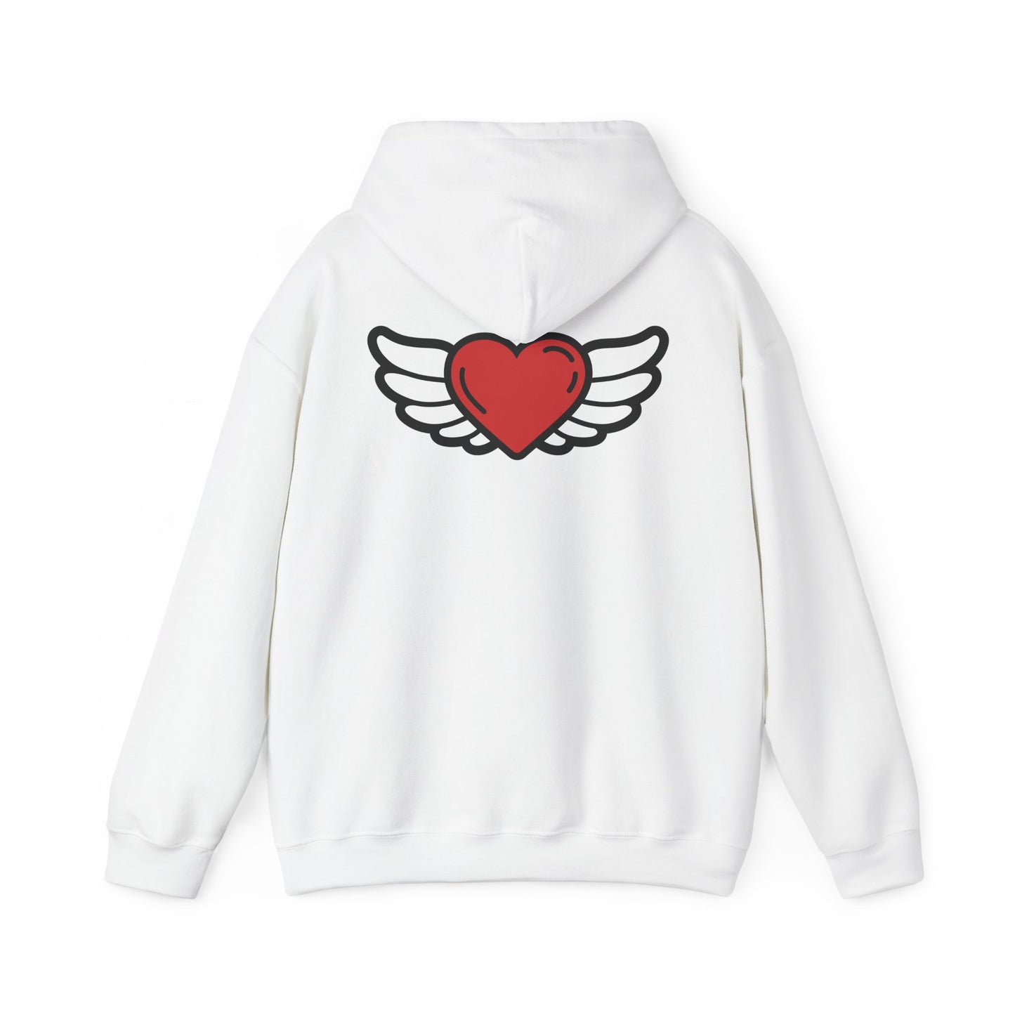 Angel Wings Heart Hoodie - Unisex Heavy Blend™ Sweatshirt for Love & Comfort