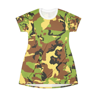 Trendy Camouflage T-Shirt Dress for Casual Outdoor Adventures