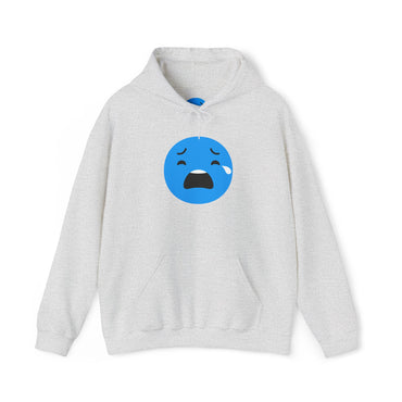 Emotional Expression Hoodie - Unisex Heavy Blend with Sad Face Design