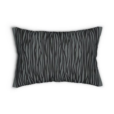 Stylish Black and Gray Lumbar Pillow for Home Decor