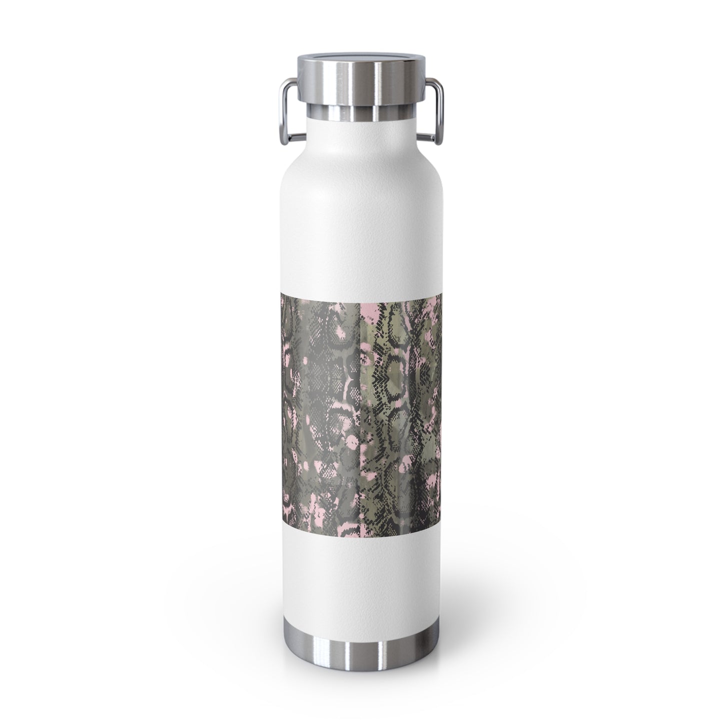 Stylish Copper Vacuum Insulated Bottle, 22oz - Trendy Snakeskin Design