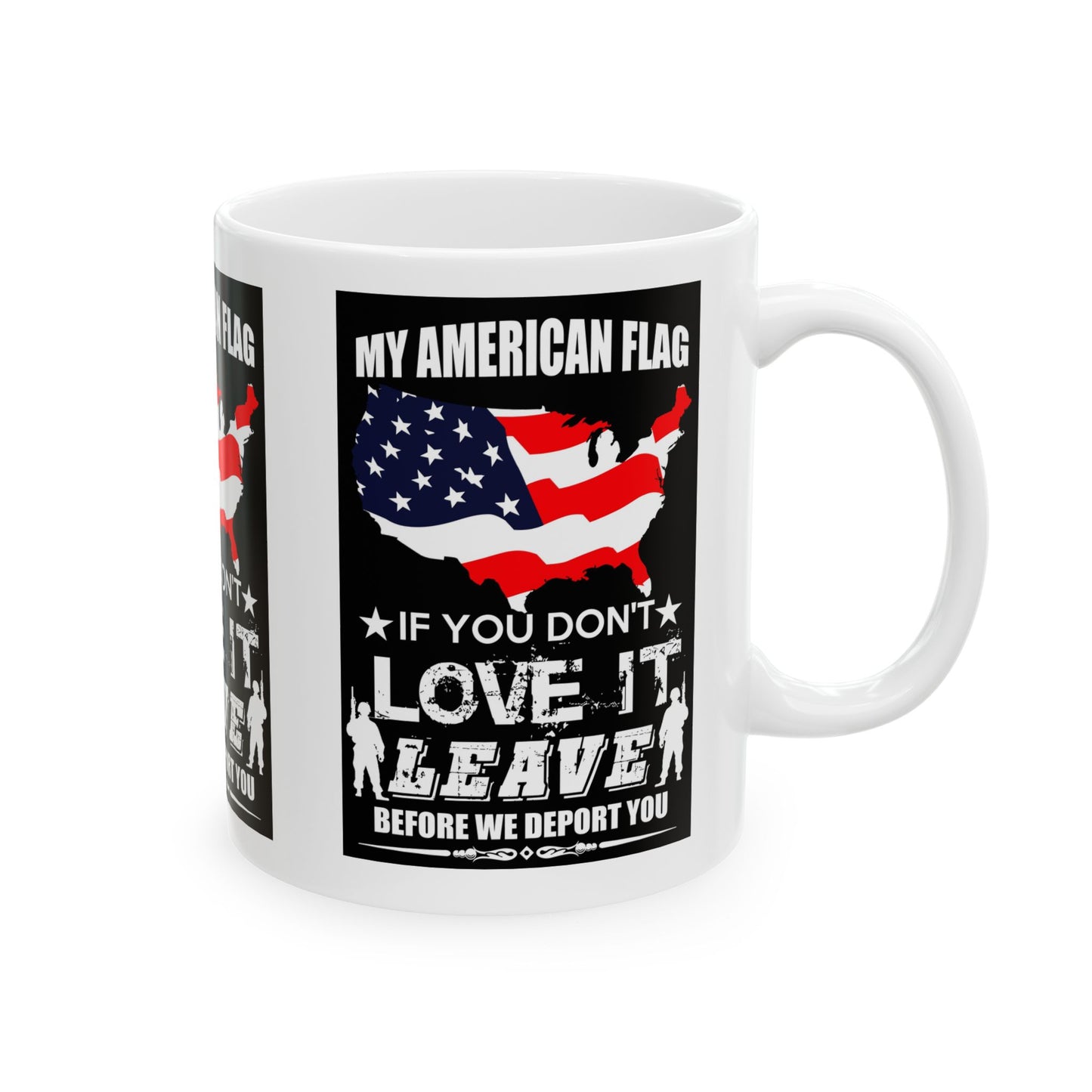 American Flag Ceramic Mug, Patriotic Coffee Cup for Independence Day, Memorial Day, USA Pride Drinkware, Gift for Veterans,