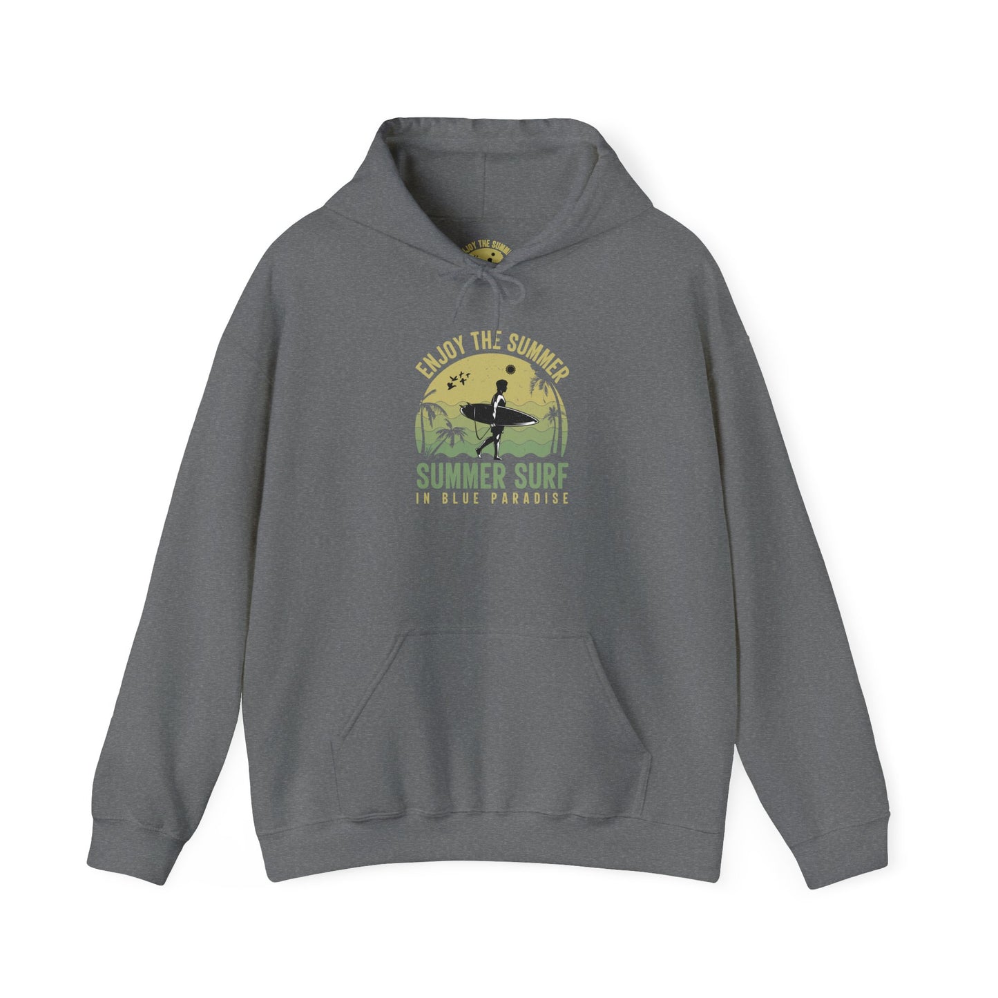 Summer Surf Vibes Hoodie – Unisex Heavy Blend™ Sweatshirt for Beach Lovers, Perfect Gift for Surfing, Casual Wear, Summer