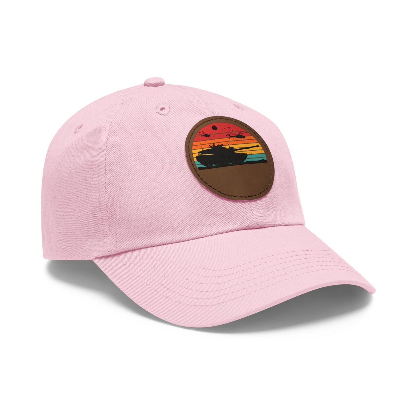 Retro Sunset Dad Hat with Leather Patch