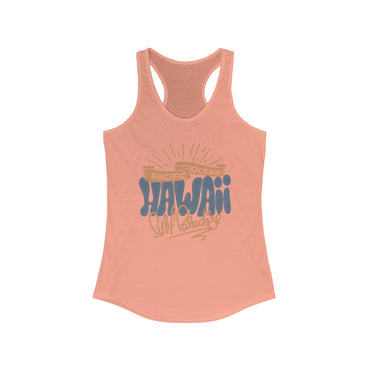 Hawaiian Beach Vibe Racerback Tank, Perfect for Summer, Beach Days, Vacation Wear, Travel Top, Surf Lovers