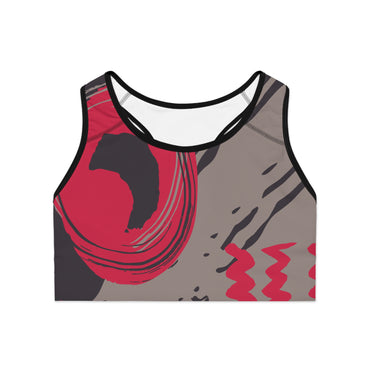 Abstract Wave Sports Bra - Stylish Activewear for Fitness Enthusiasts