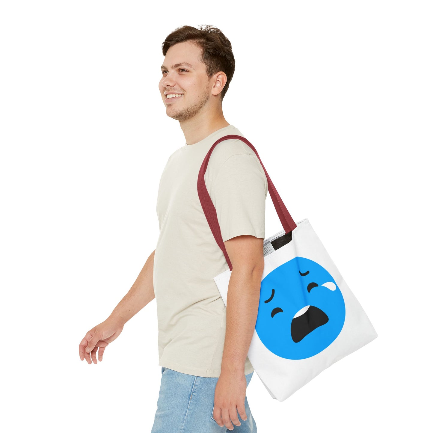 Emotional Expression Tote Bag - Cute Sad Face Design