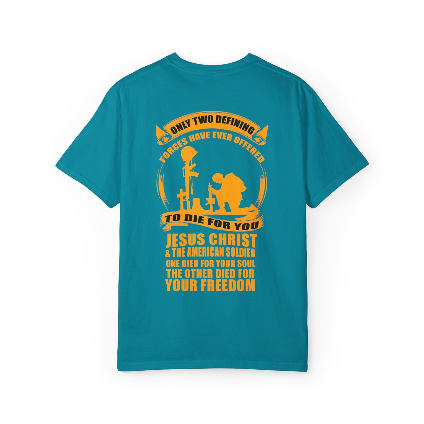 Patriotic Garment-Dyed T-shirt, Unisex Freedom Tee, Veteran Tribute Shirt, Casual Everyday Wear, Gift for Patriots