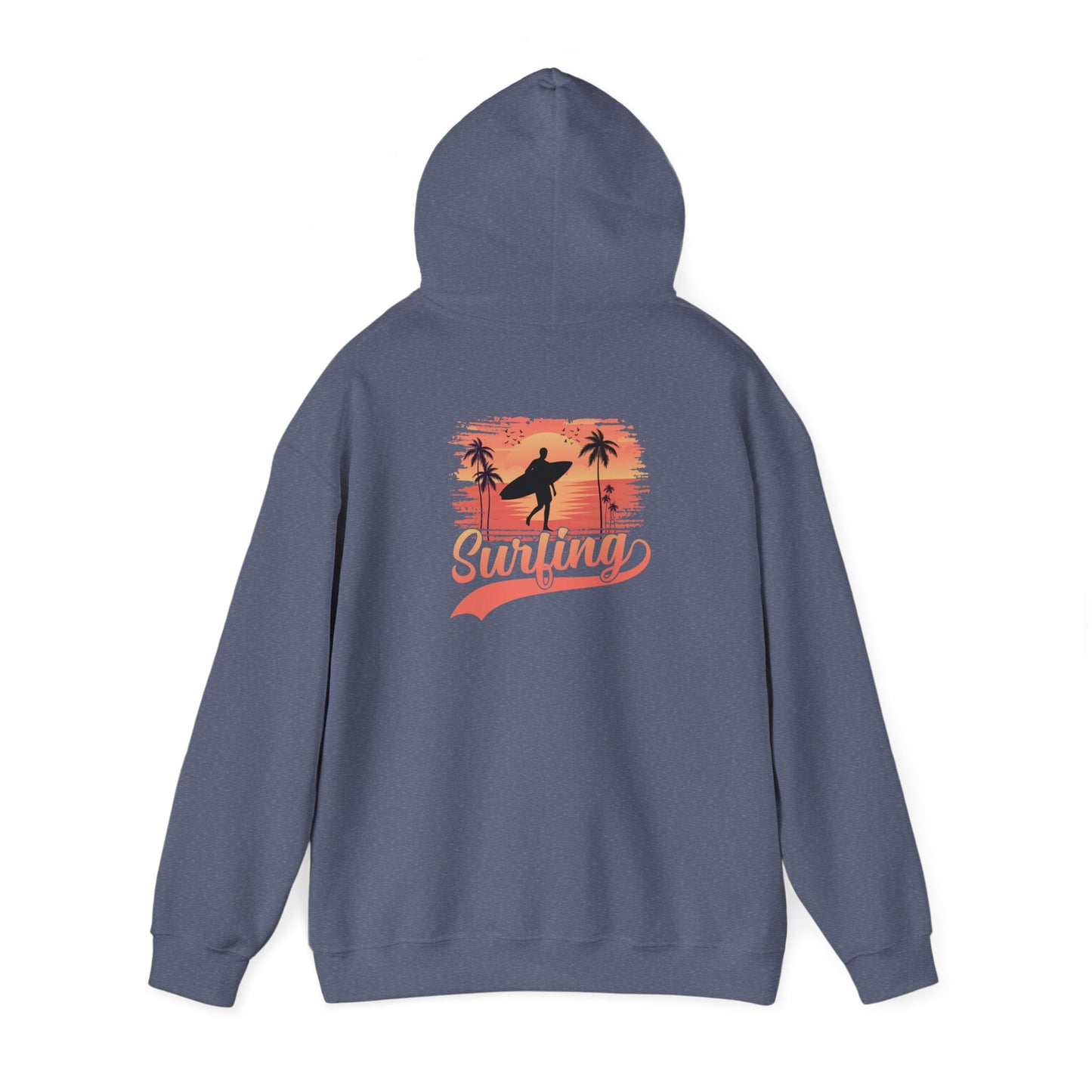 Surfing Vibes Hooded Sweatshirt, Beachwear, Gift for Surfers, Summer Fashion, Casual Wear, Coastal Style