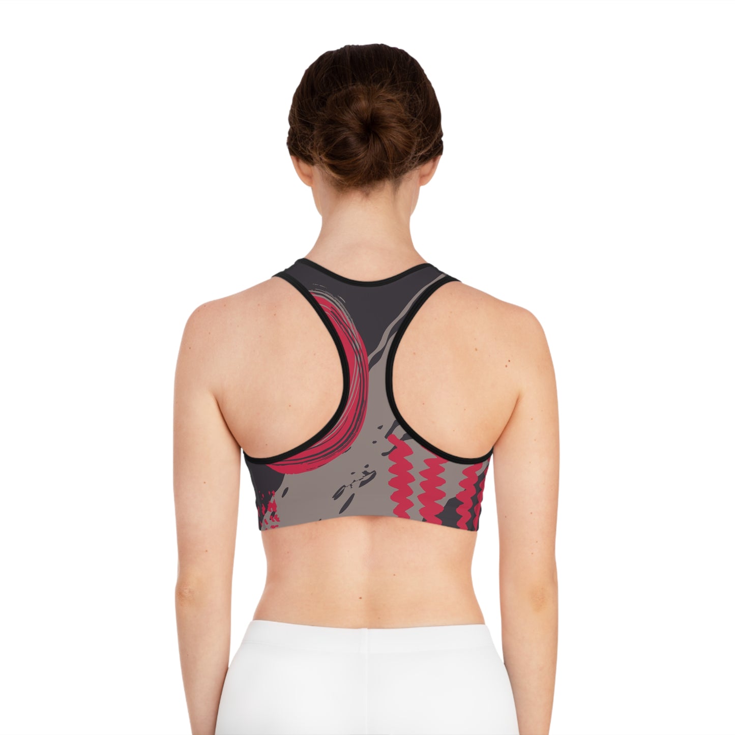 Abstract Wave Sports Bra - Stylish Activewear for Fitness Enthusiasts