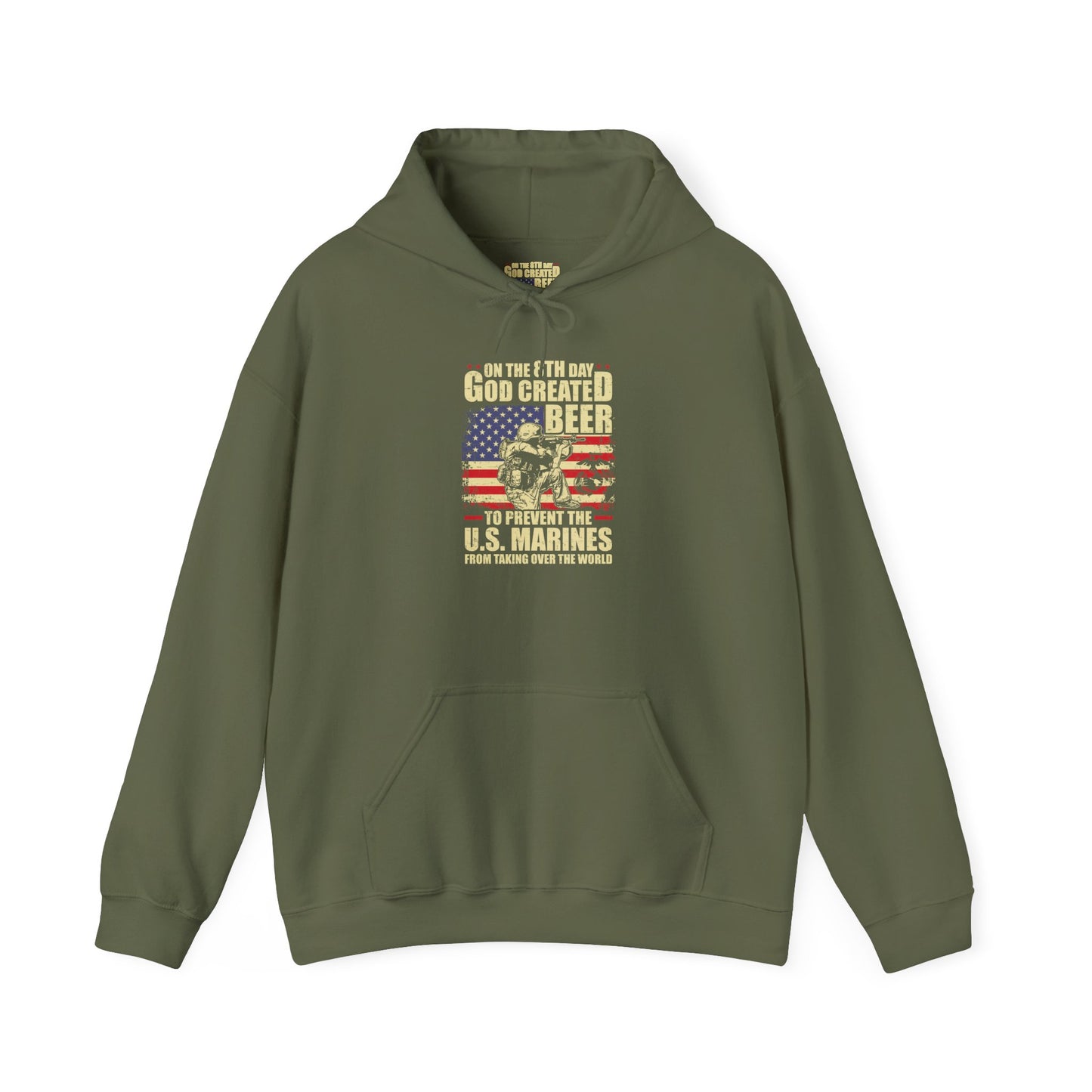 God Created Beer Hoodie, Marine Sweatshirt - Funny Drinking Gift, Unisex Pullover, Alcohol Lover, Birthday Present, Cool