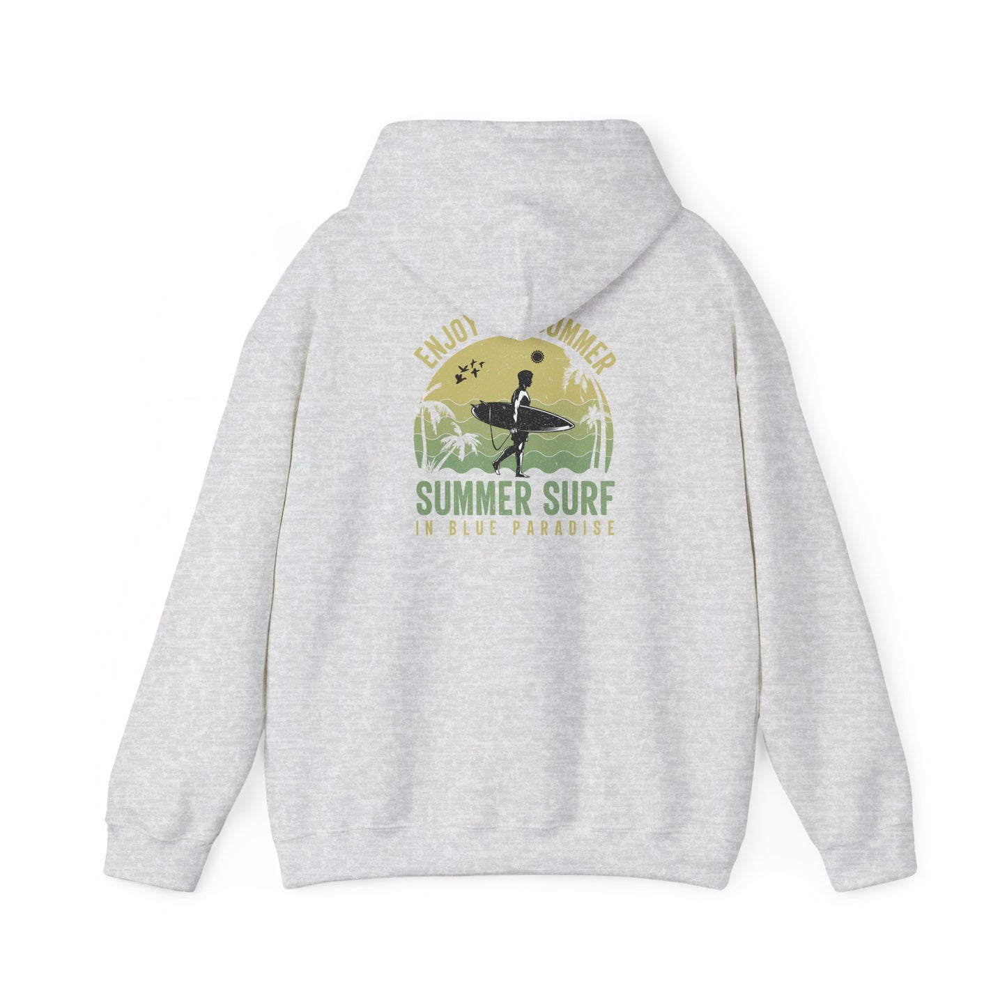 Summer Surf Vibes Hoodie – Unisex Heavy Blend™ Sweatshirt for Beach Lovers, Perfect Gift for Surfing, Casual Wear, Summer