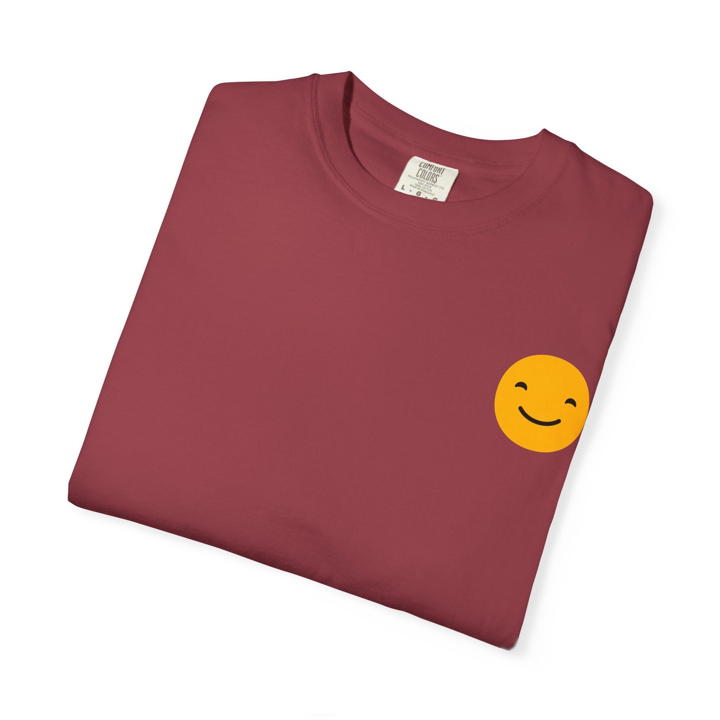 Happy Face Garment-Dyed T-shirt for Positive Vibes