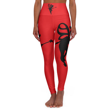 Fitness-Inspired High Waisted Yoga Leggings with Bold Design