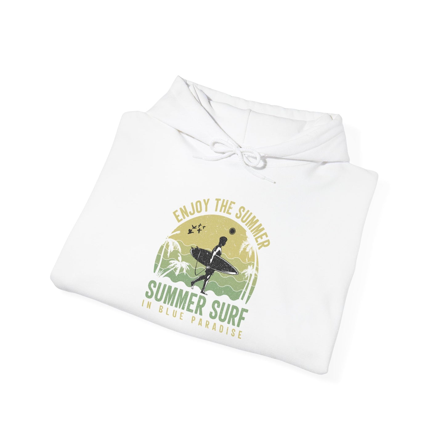 Summer Surf Vibes Hoodie – Unisex Heavy Blend™ Sweatshirt for Beach Lovers, Perfect Gift for Surfing, Casual Wear, Summer