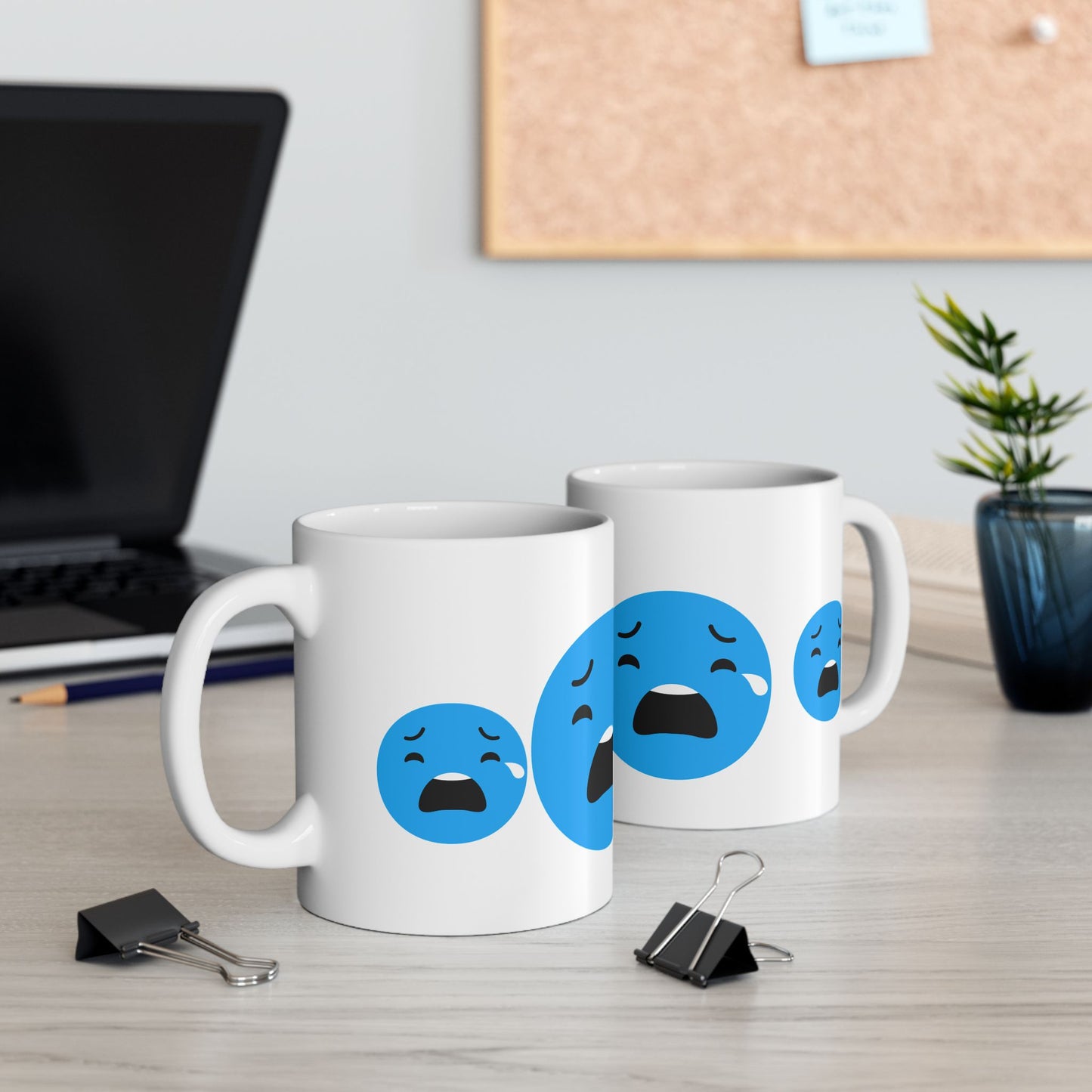 Sad Emoji Ceramic Mug - 11oz & 15oz Coffee Cup for Comfort & Support