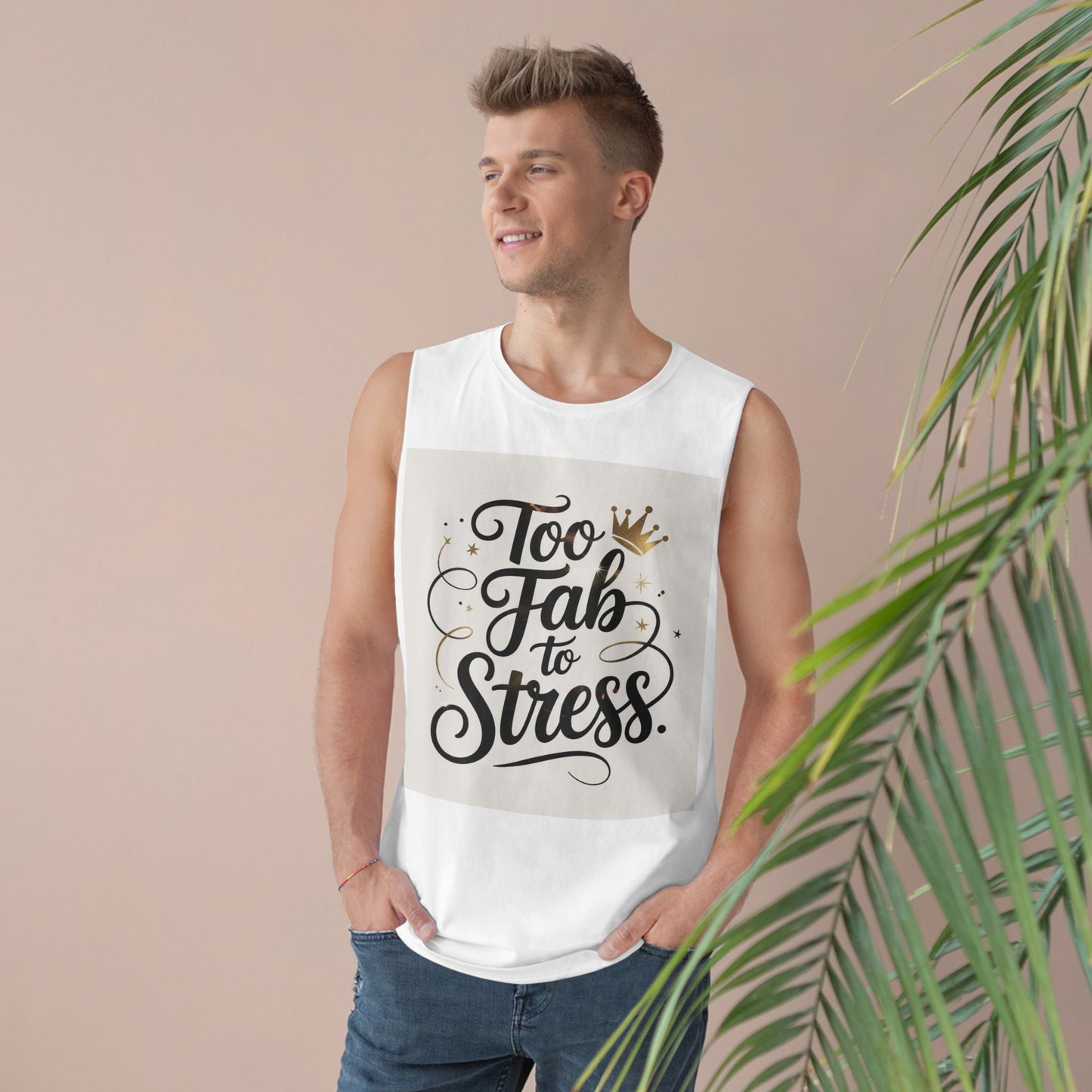 Too Fab to Stress Unisex Tank Top, Chic Summer Wear, Gift for Her, Casual Style, Relaxation Apparel, Fashion Basics