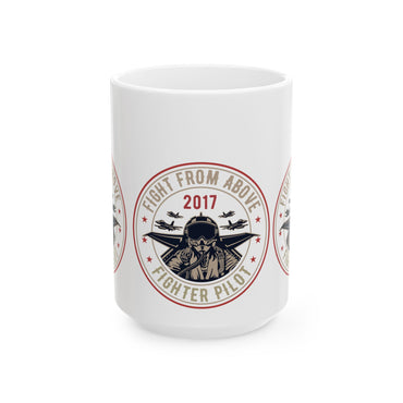 Fighter Pilot Ceramic Mug, Vintage Aviation Coffee Cup, Gift for Air Force Enthusiasts, Fighter Pilot Memorabilia,