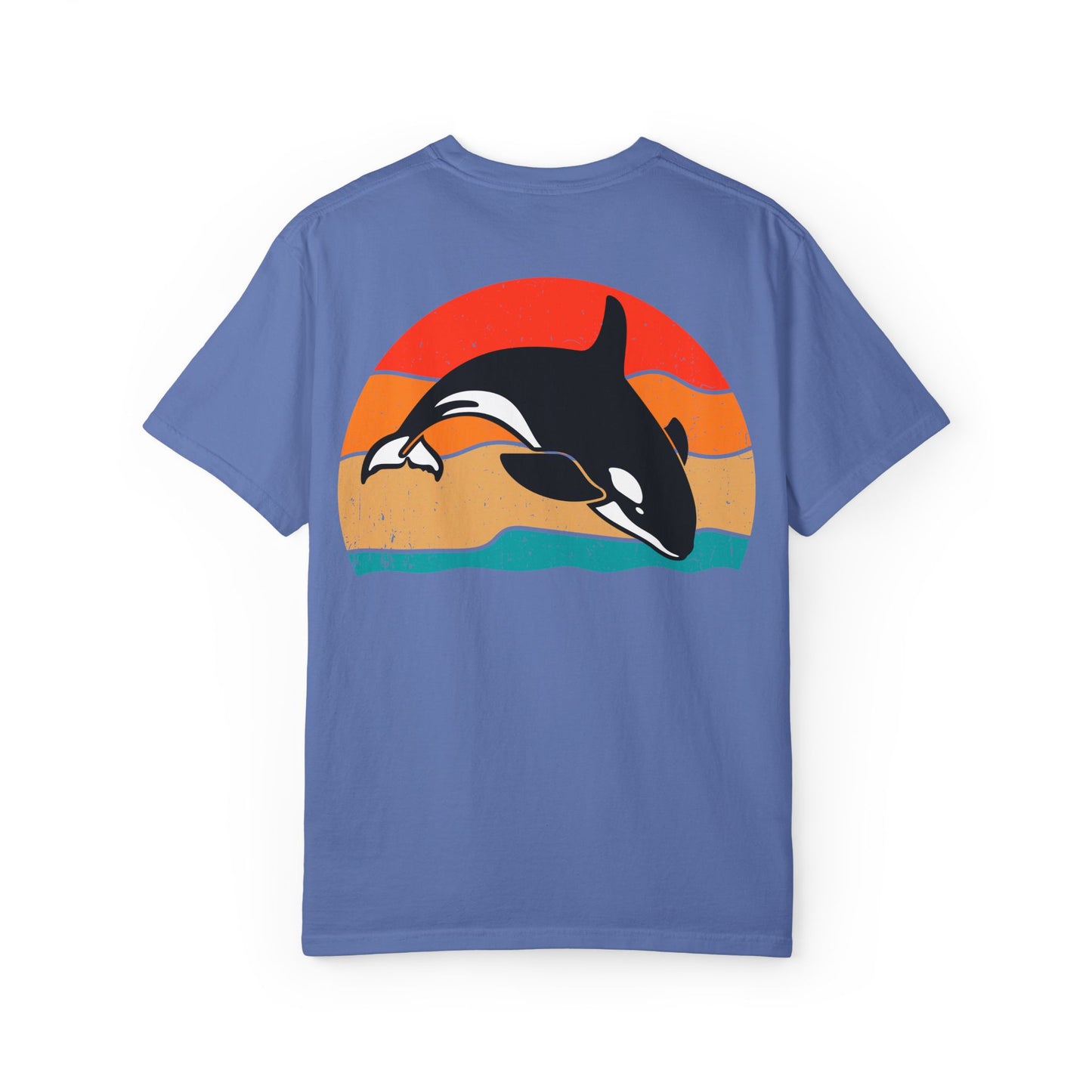 Ocean Sunset Orca Unisex T-Shirt - Relaxed, Vibrant Beach Vibes