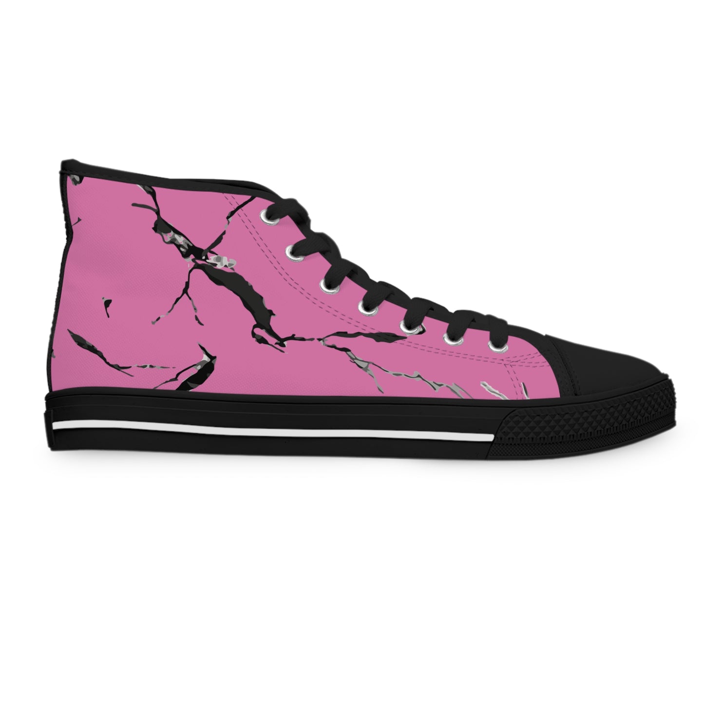 Trendy Pink Marble High Top Sneakers for Women