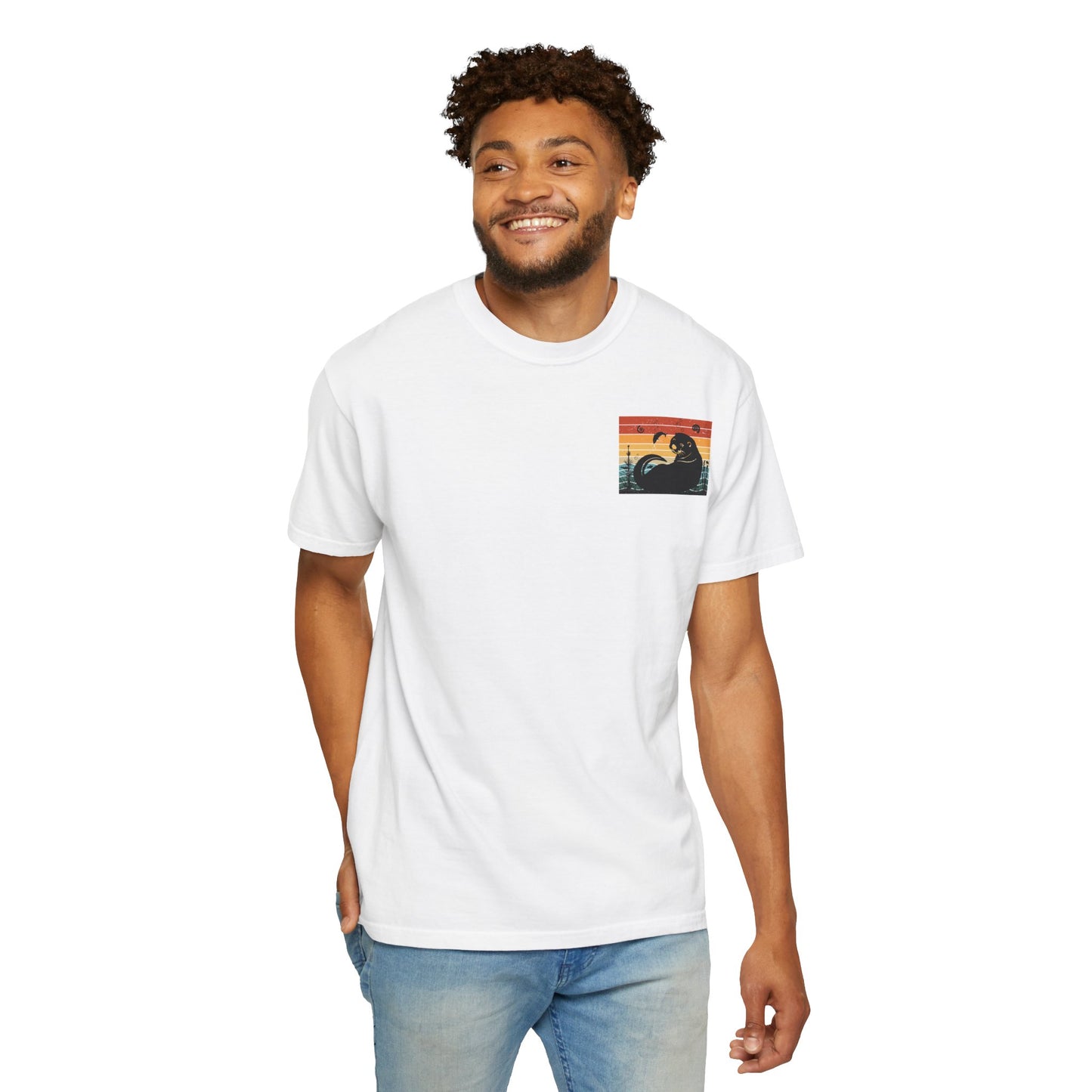 Coastal Vibe Unisex Garment-Dyed T-shirt with Otter Design