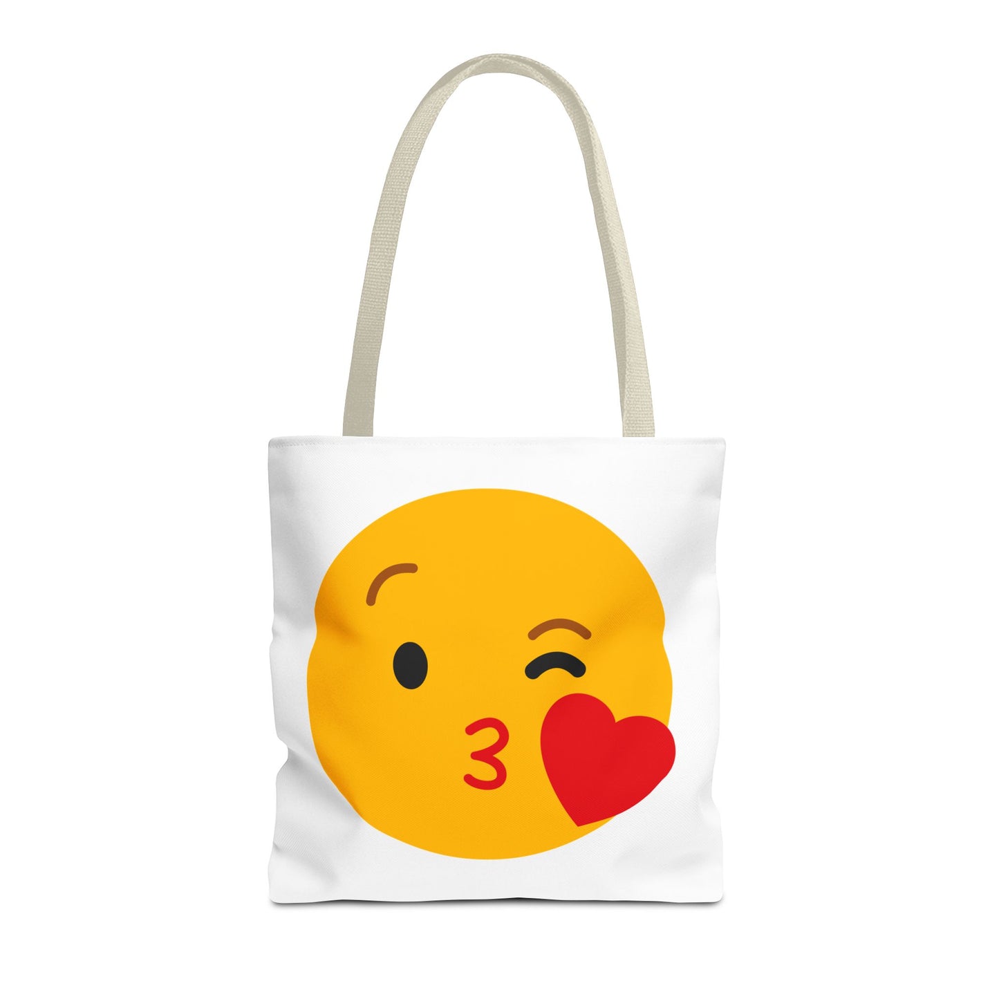 Emoji Kiss Tote Bag, Cute Gift for Friends, Love & Friendship, Reusable Shopping, Fun Casual Bag, Holiday Gifts