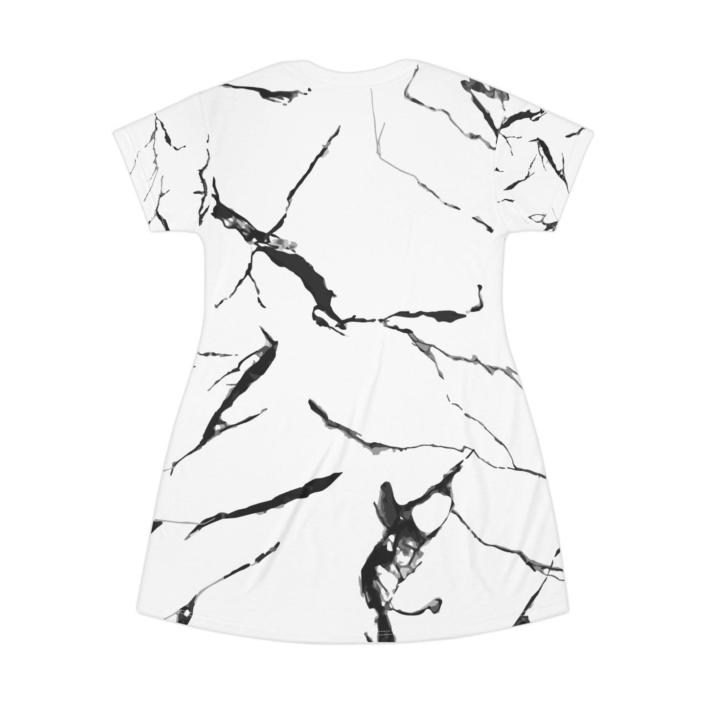 Chic Marble Print T-Shirt Dress, Stylish Casual Wear for Women, Summer Fashion, Gift for Her, Relaxed Fit Dress, Everyday Dress