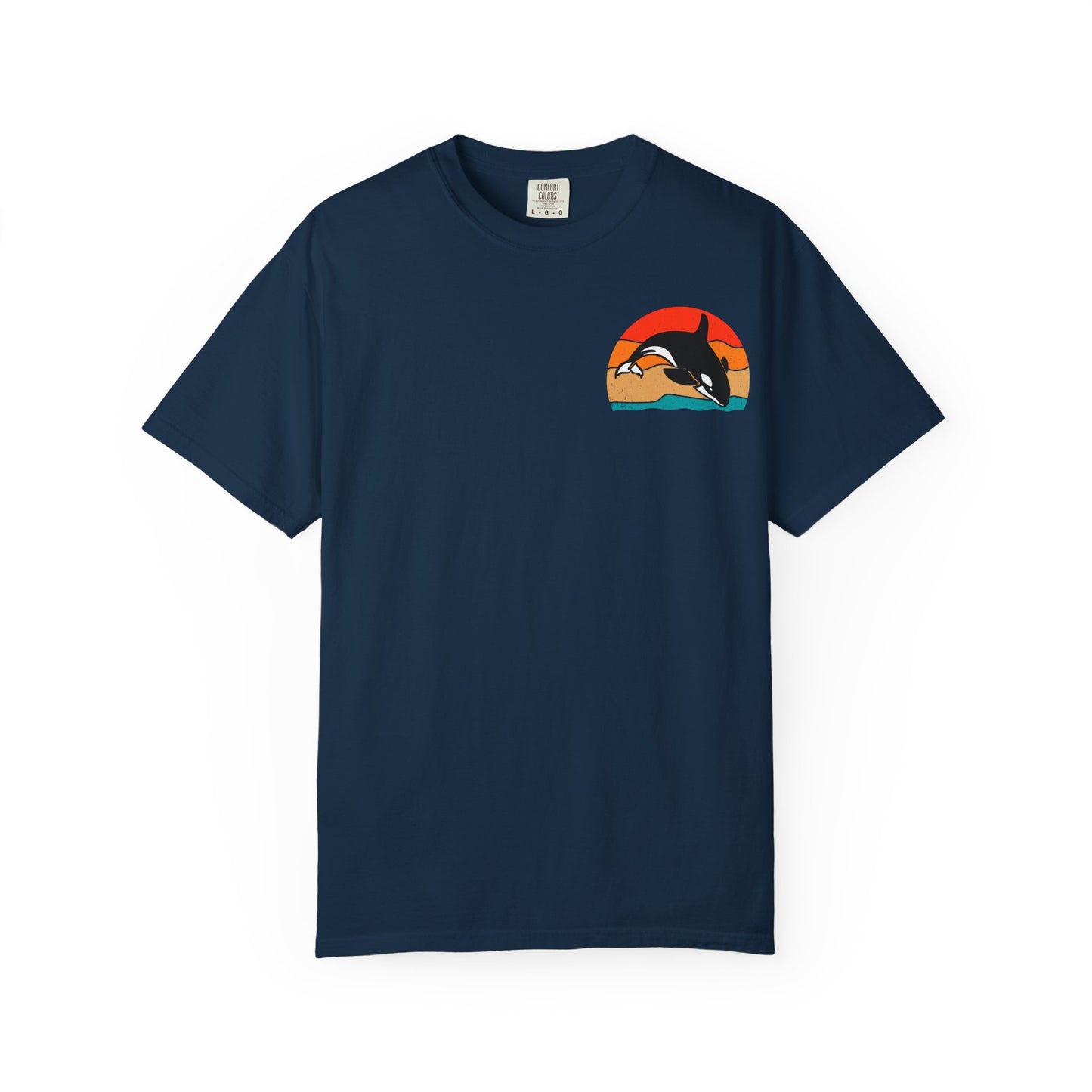Ocean Sunset Orca Unisex T-Shirt - Relaxed, Vibrant Beach Vibes