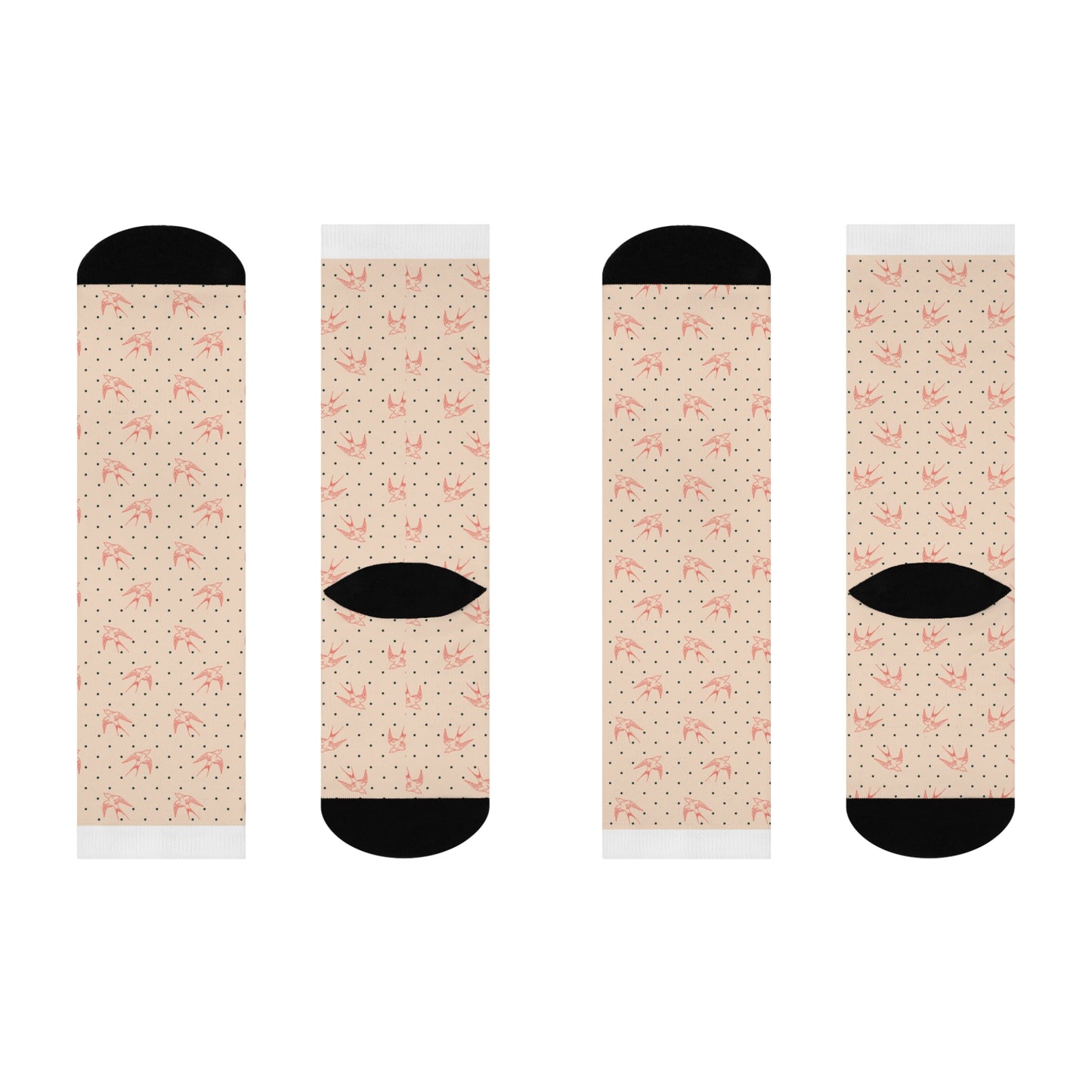 Floral Print Cushioned Crew Socks for Comfort and Style